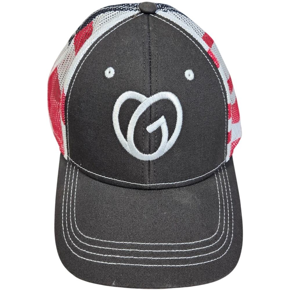 Cap America Trucker Hat Mesh American Flag GoDaddy Logo Embroidered Baseball Cap